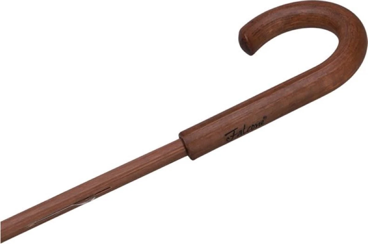 Falcone Herenparaplu Met Houten Stok - Ø 125 Cm - Zwart 6 Falcone Herenparaplu Met Houten Stok - Ø 125 Cm - Zwart - Afbeelding 4