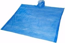 Merkloos 3x Wegwerp Regenponcho Blauw - Poncho