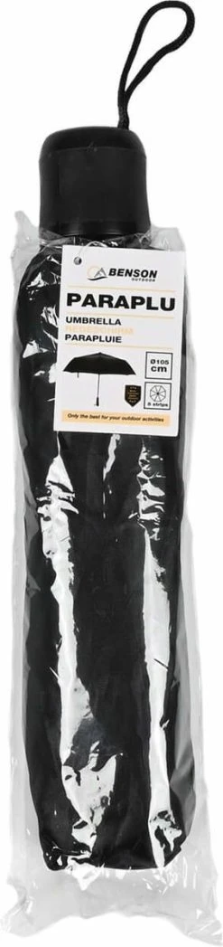 Benson Paraplu - Zwart 105 Cm - 8 Banen -Regenjas En Paraplu 283x1200
