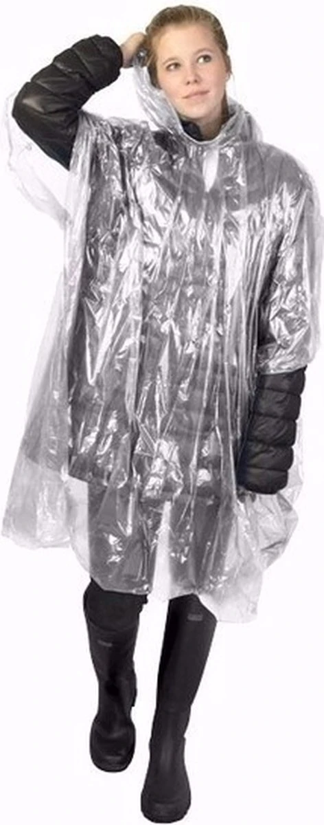 Merkloos 15x Wegwerp Regenponcho Wit - Wegwerp Poncho Voor Volwassenen 4 Merkloos 15x Wegwerp Regenponcho Wit - Wegwerp Poncho Voor Volwassenen - Afbeelding 2