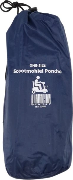 C-Line Poncho Scootmobiel - Blauw - Reflecterend -Regenjas En Paraplu 488x1200 1