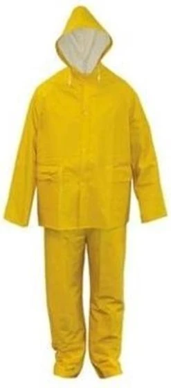 Merkloos Regenpak PVC-rayon Geel L