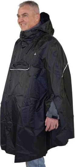BJØRNSON Haps Regenponcho Fiets Dames & Heren - Fietsponcho - Zwart -Regenjas En Paraplu 542x1200