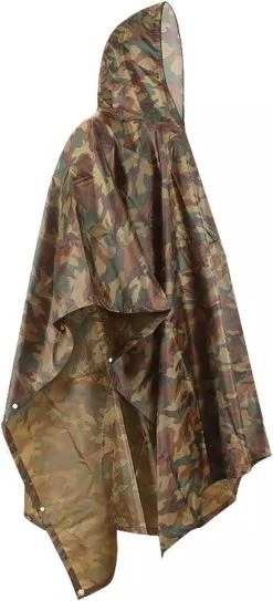 Regenponcho / Fietsponcho Herbruikbaar Voor Volwassenen ( Dames En Heren ) - 200x110cm - 100% Ripstop Polyester - Camouflage -Regenjas En Paraplu 546x1200 1
