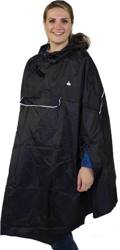 BJØRNSON Haps Regenponcho Fiets Dames & Heren - Fietsponcho - Zwart -Regenjas En Paraplu 577x1200