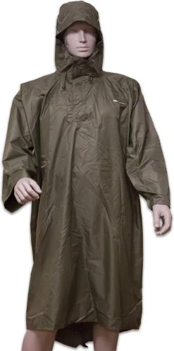 LOWLAND OUTDOOR® Wandelponcho - 100% Waterdicht (10.000mm) - Ademend (8.000g/M²) PFAS Vrij! -Regenjas En Paraplu 598x1200