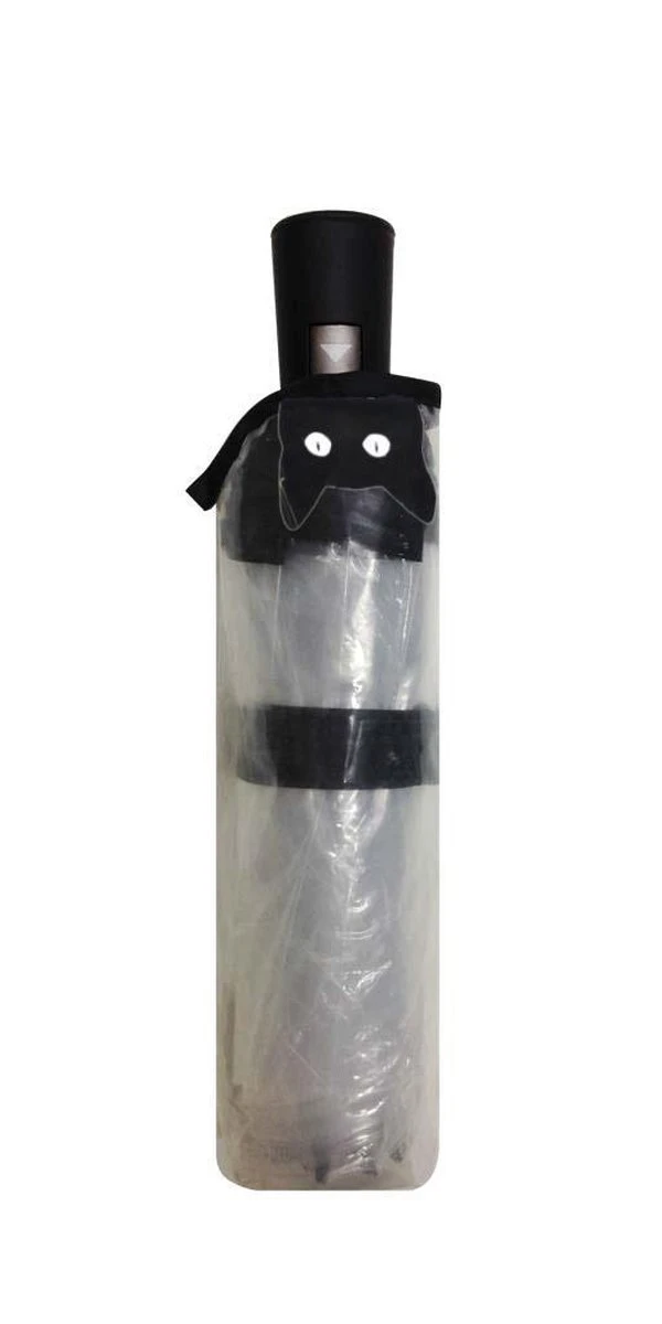 Smati Chat Paraplu - Opvouwbaar - Transparant - Opent Automatisch - Zwart - Kat - Ø100cm 4 Smati Chat Paraplu - Opvouwbaar - Transparant - Opent Automatisch - Zwart - Kat - Ø100cm - Afbeelding 2