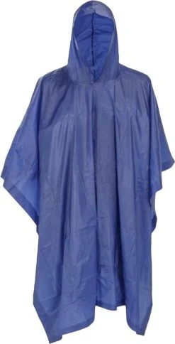 Regenponcho Met Capuchon - Poncho - Unisex - Blauw - One Size