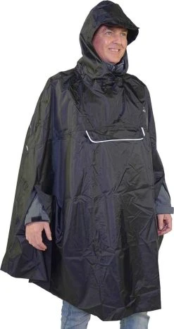 BJØRNSON Haps Regenponcho Fiets Dames & Heren - Fietsponcho - Zwart -Regenjas En Paraplu 635x1200