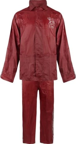 C-Line Regenpak Met Capuchon - Rood - Reflecterend - Nieuw Model - Volwassen Maat L