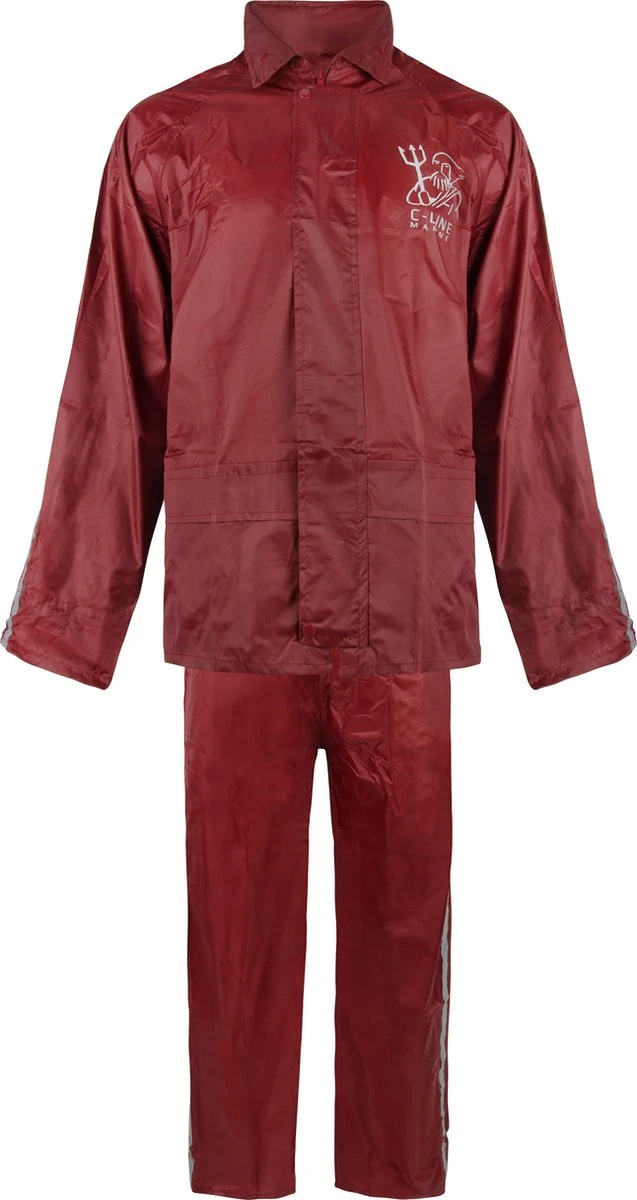C-Line Regenpak Met Capuchon - Rood - Reflecterend - Nieuw Model - Volwassen Maat L 3 C-Line Regenpak Met Capuchon - Rood - Reflecterend - Nieuw Model - Volwassen Maat L