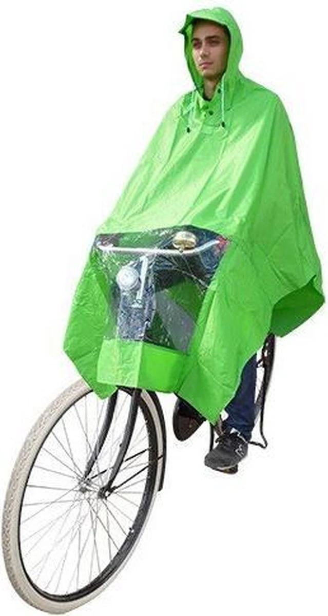 Poncho Regenponcho - Fietsponcho Fiets - Koplampproof Transparant- One Size Unisex Groen - Sport-Plein 3 Poncho Regenponcho - Fietsponcho Fiets - Koplampproof Transparant- One Size Unisex Groen - Sport-Plein