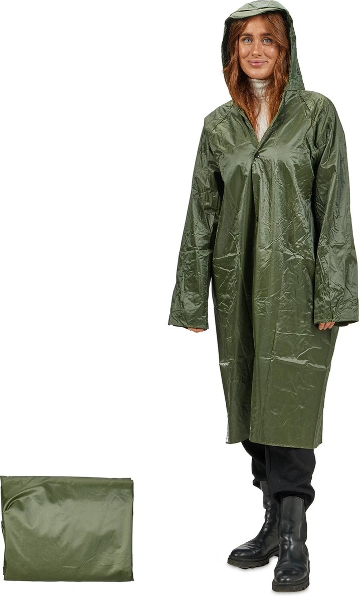 Relaxdays Regenponcho Herbruikbaar - Regenjas Groen - Fietsponcho Lange Mouwen - Festival 3 Relaxdays Regenponcho Herbruikbaar - Regenjas Groen - Fietsponcho Lange Mouwen - Festival