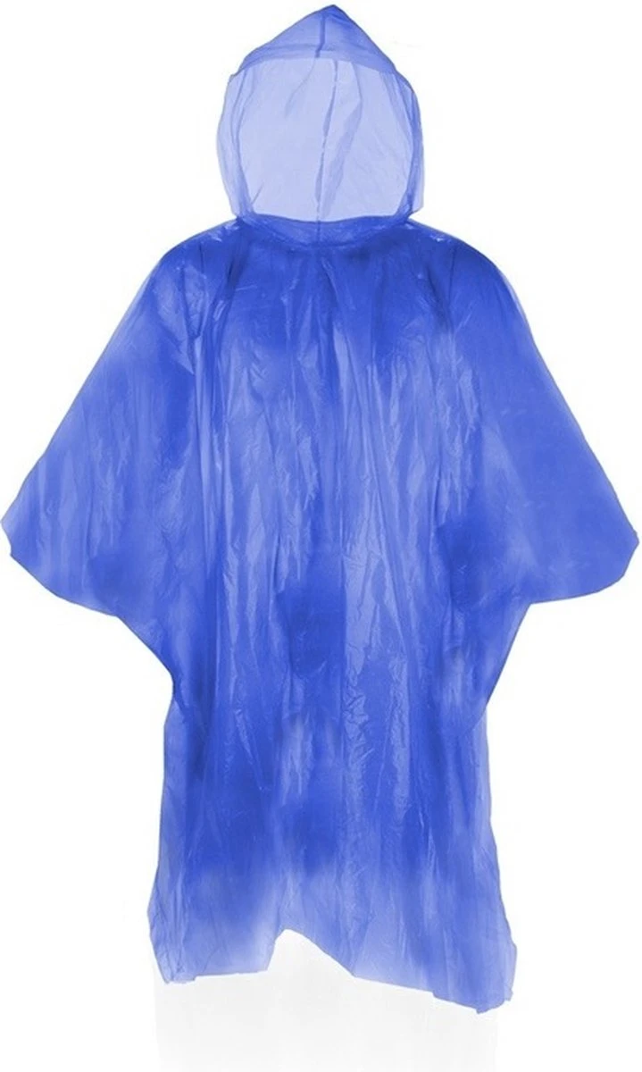 Merkloos 10x Voordelige Wegwerp Regenponcho Voor Volwassenen - Blauw 3 Merkloos 10x Voordelige Wegwerp Regenponcho Voor Volwassenen - Blauw