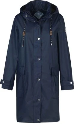 BJØRNSON Släppa PU Parka Jas / Regenjas Dames - Waterdicht - Maat 50 - Blauw