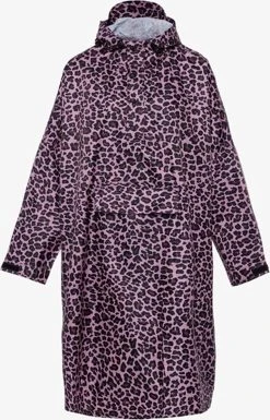 Mountain Peak Regenponcho Met Luipaardprint - Roze
