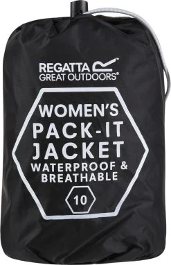 Regatta Pack-It II Regenjas - Maat 44 - Vrouwen - Zwart -Regenjas En Paraplu 776x1200