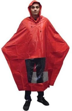 Poncho Regenponcho - Fietsponcho Fiets - Koplampproof Transparant - One Size Unisex Rood -Regenjas En Paraplu 783x1200 1