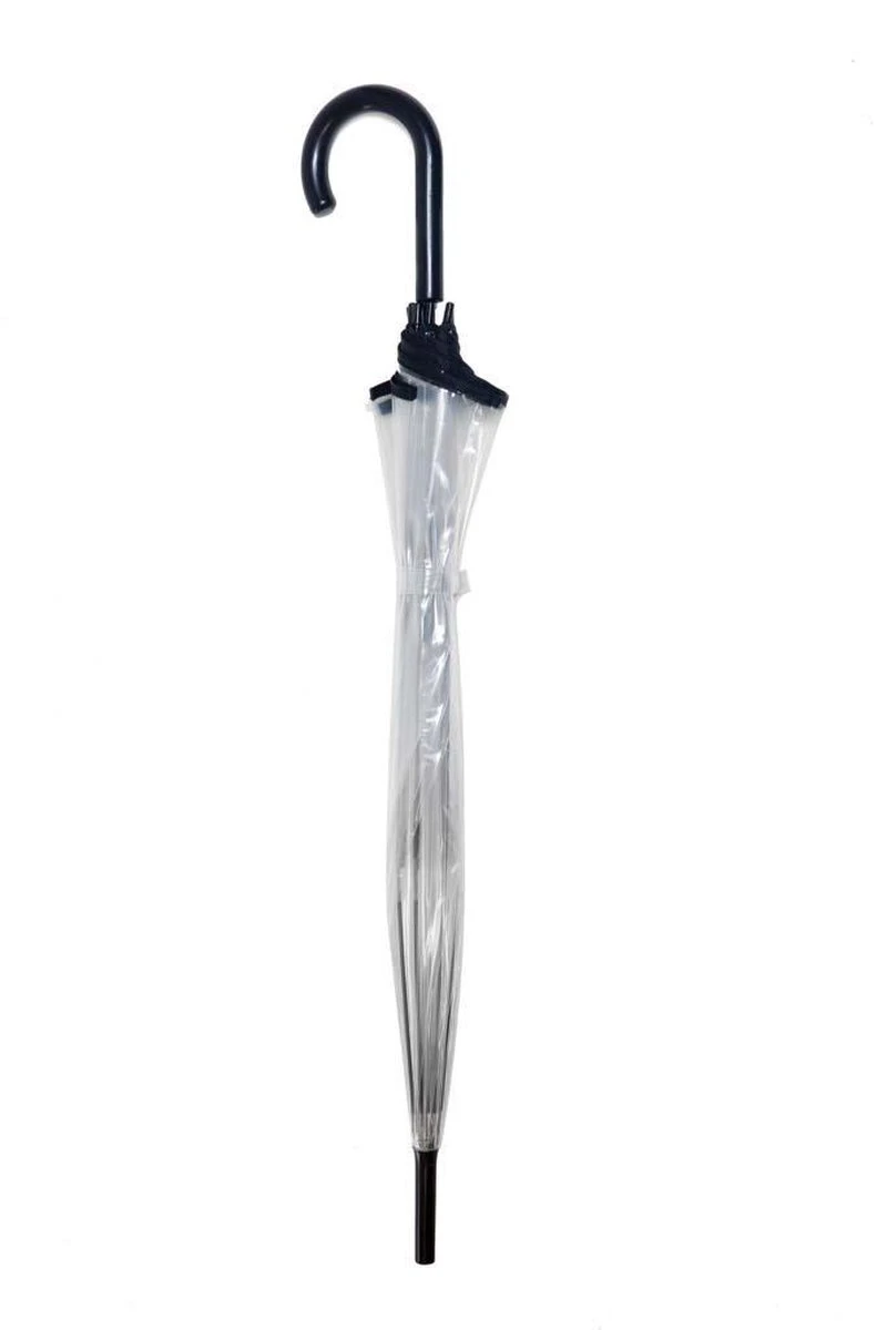 Smati Big Cloche Paraplu - Transparant - Stormbestendig - Zwart - Ø81cm 4 Smati Big Cloche Paraplu - Transparant - Stormbestendig - Zwart - Ø81cm - Afbeelding 2