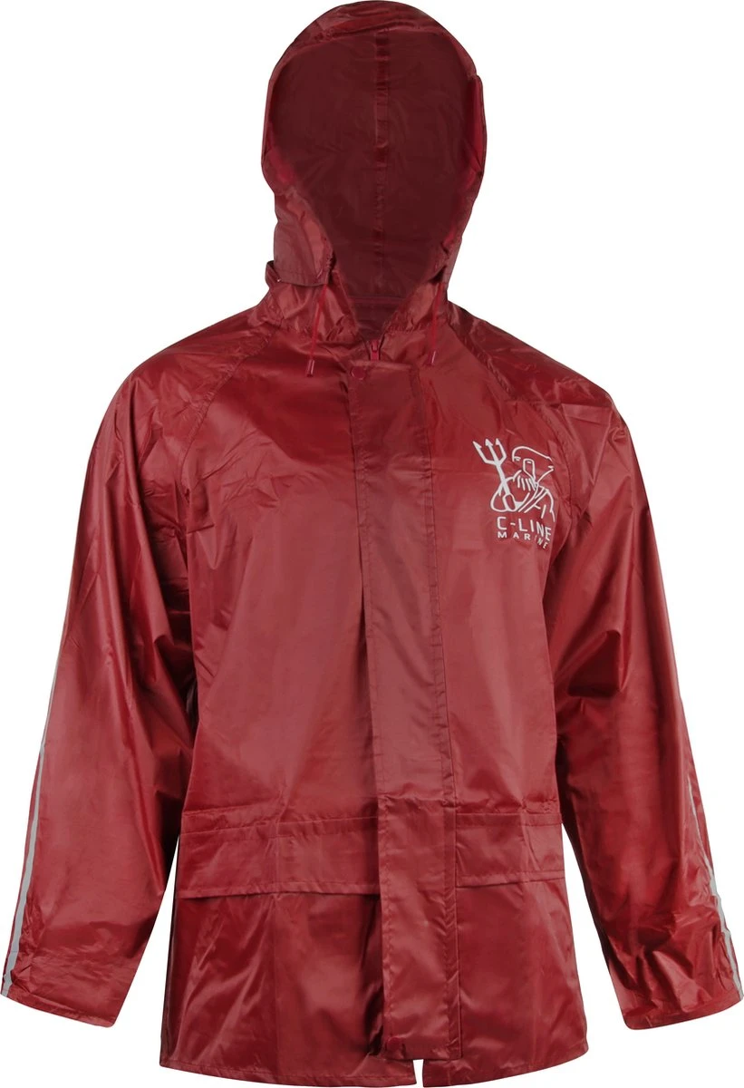 C-Line Regenpak Met Capuchon - Rood - Reflecterend - Nieuw Model - Volwassen Maat L 13 C-Line Regenpak Met Capuchon - Rood - Reflecterend - Nieuw Model - Volwassen Maat L - Afbeelding 11