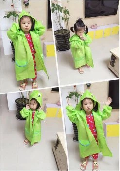 Merkloos Regenjas Kind - Regenponcho Kinderen - Groen - Jongens - Kikker - Cartoon - Maat 92 Tot 122 - 3 Tot 6 Jaar - Onesize -Regenjas En Paraplu 839x1200