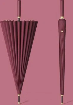 Merkloos Luxe Stormparaplu -Stormparaplu-24ribben-extra Sterk Paraplu-mooie Paraplu-windkracht 8 Paraplu