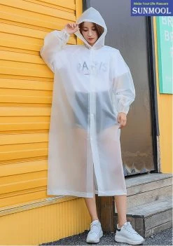 Regenjas - Regenjas Met Capuchon - Regenpak - 68x145cm - Transparant -Regenjas En Paraplu 844x1200