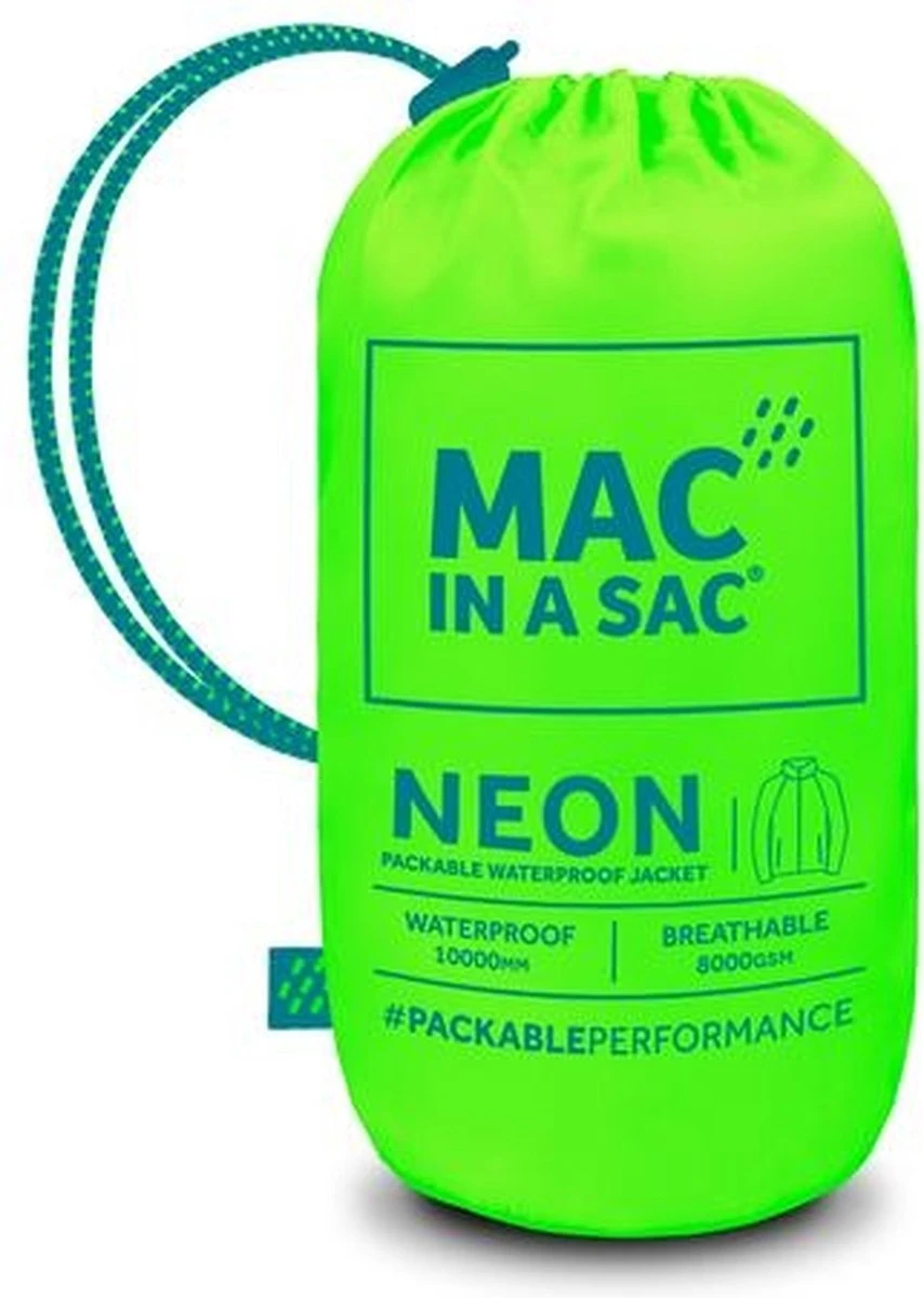 Mac In A Sac Origin 2 Regenjas Unisex - Neon Groen - Maat L 4 Mac In A Sac Origin 2 Regenjas Unisex - Neon Groen - Maat L - Afbeelding 2