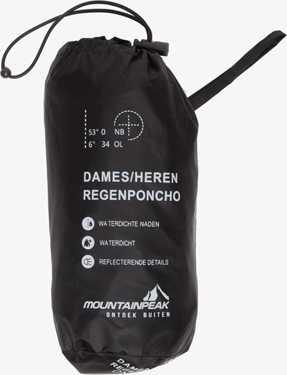 Mountain Peak Dames/heren Regenponcho - Zwart 6 Mountain Peak Dames/heren Regenponcho - Zwart - Afbeelding 4